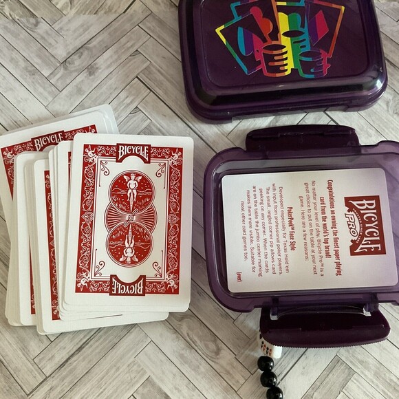 Pro Bicycle Perfect Poker Face Cards In Storage Box, Rainbow Decal  Lucky Charm - Picture 4 of 7